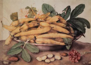 Plate of Peas by Giovanna Garzoni Oil Painting