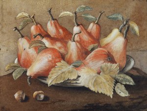 Stilleben Mit Birnen Und Haselnussen by Giovanna Garzoni Oil Painting