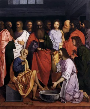 Washing of the Feet by Giovanni Agostino Da Lodi Oil Painting