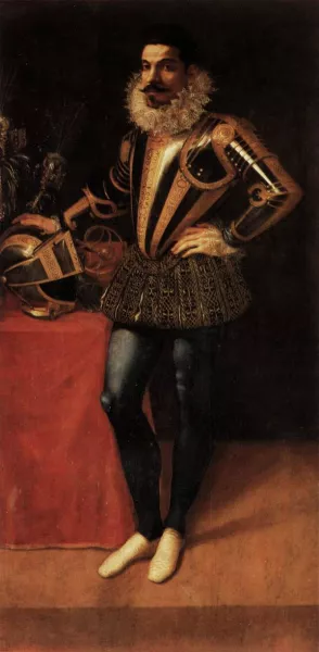 Portrait of Lucio Foppa by Giovanni Ambrogio Figino - Oil Painting Reproduction