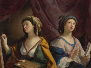 Allegory of Painting and Music by Giovanni Andrea Sirani Oil Painting