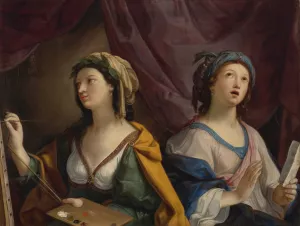 Allegory of Painting and Music by Giovanni Andrea Sirani Oil Painting