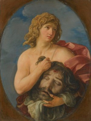 David With The Head Of Goliath by Giovanni Andrea Sirani Oil Painting