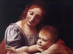 The Virgin and Child Detail #1 by Giovanni Antonio Boltraffio - Oil Painting Reproduction