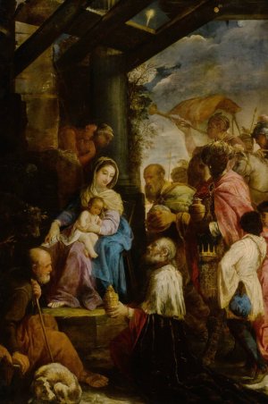 Adoration of the Magi by Giovanni Antonio Burrini Oil Painting