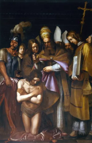 Baptism of Constantine by Giovanni Antonio Galli   Oil Painting