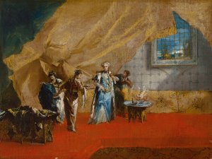 A Sultana taking Coffee in the Harem by Giovanni Antonio Guardi Oil Painting