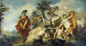 Carlo and Ubaldo Resisting The Enchantments of Armida's Nymphs by Giovanni Antonio Guardi Oil Painting