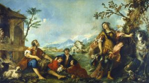 Erminia and the Shepherds by Giovanni Antonio Guardi Oil Painting