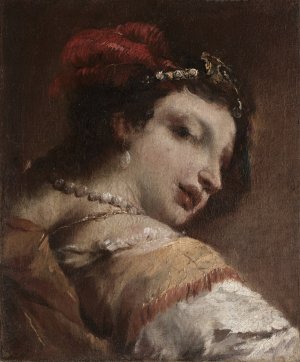 Head of a Woman by Giovanni Antonio Guardi Oil Painting