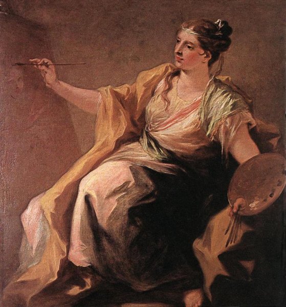Main Product Photo of Allegory of Painting Painting by Giovanni Antonio Pellegrini