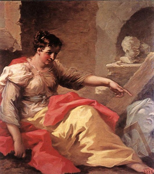 Allegory of Sculpture by Giovanni Antonio Pellegrini - Hand-Painted Oil Painting Reproduction
