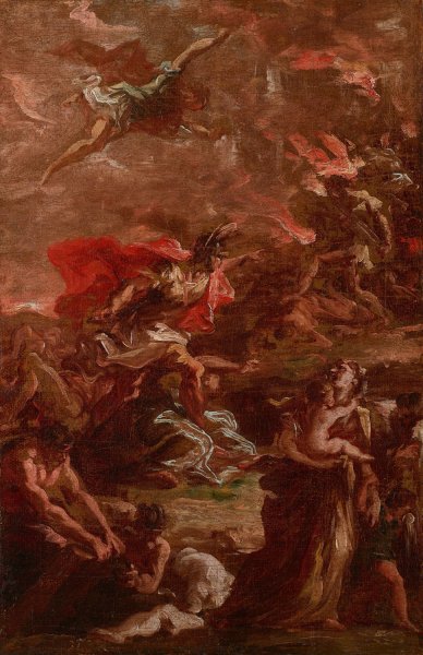 Allegory of War  by Giovanni Antonio Pellegrini - Hand-Painted Oil Painting Reproduction