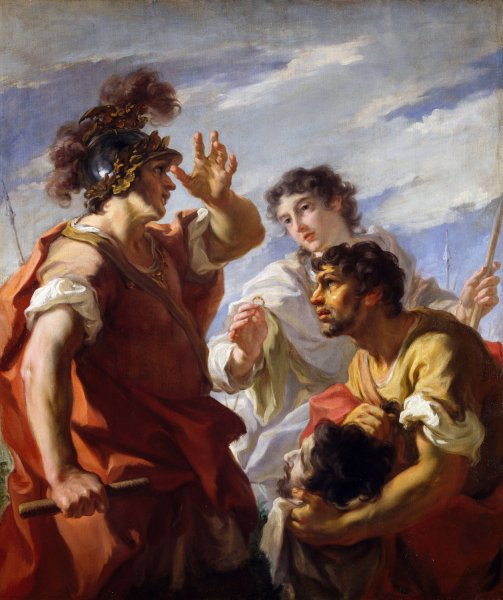 Caesar Before Alexandria  by Giovanni Antonio Pellegrini - Hand-Painted Oil Painting Reproduction