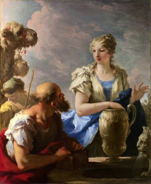 Rebecca At The Well by Giovanni Antonio Pellegrini Oil Painting