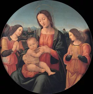 Madonna with the Child and angels by Giovanni Antonio Sogliani Oil Painting