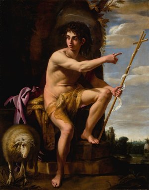 Saint John The Baptist In The Wilderness by Giovanni Baglione Oil Painting