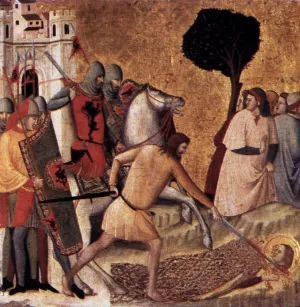 Scenes from the Life of St Colomba: Beheading of St Colomba Oil painting by Giovanni Baronzio