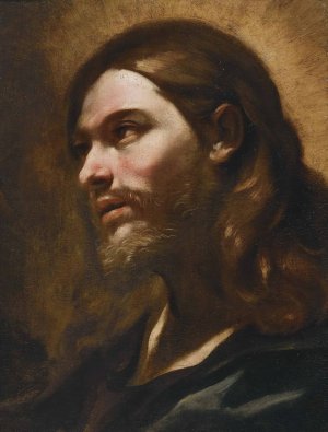 Head Of Christ by Giovanni Battista Beinaschi Oil Painting