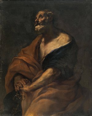 Saint Peter by Giovanni Battista Beinaschi Oil Painting