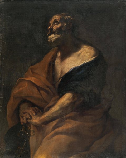 Saint Peter by Giovanni Battista Beinaschi - Hand-Painted Oil Painting Reproduction