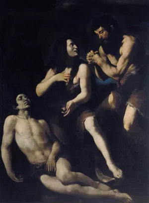 Lamentation of Adam and Eve on the Dead Abel painting by Giovanni Battista Caracciolo