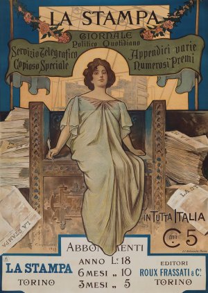 La Stampa, Giornale Politico Quotidiano by Giovanni Battista Carpanetto Oil Painting