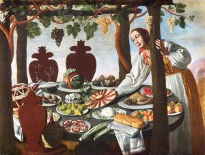 Allegory of the Seasons or Allegories of the Senses by Giovanni Battista Cartei Oil Painting