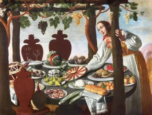 Allegory of the Seasons or Allegories of the Senses by Giovanni Battista Cartei Oil Painting
