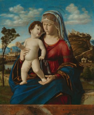 Madonna and Child in a Landscape by Giovanni Battista Cima Da Conegliano Oil Painting