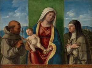 Madonna and Child with Saints Francis and Clare by Giovanni Battista Cima Da Conegliano Oil Painting