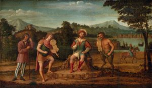 The Judgement of Midas. The Musical Contest between Apollo and Marsyas by Giovanni Battista Cima Da Conegliano Oil Painting