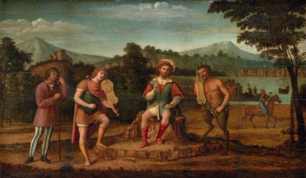 The Judgement of Midas. The Musical Contest between Apollo and Marsyas  by Giovanni Battista Cima Da Conegliano - Hand-Painted Oil Painting Reproduction