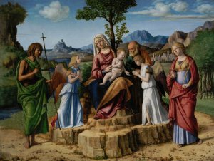 The Rest on The Flight into Egypt by Giovanni Battista Cima Da Conegliano Oil Painting