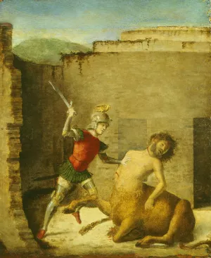 Theseus Killing the Minotaur by Giovanni Battista Cima Da Conegliano Oil Painting