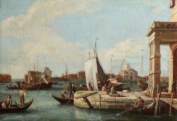 Main Product Photo of Punta della Dogana, Venice Painting by Giovanni Battista Cimaroli