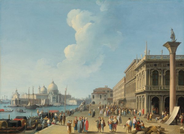 Main Product Photo of Venice A View From The Piazzetta, Looking West Towards The Dogana And Santa Maria Della Salute, With The Zecca, Biblioteca Sansoviniana And Column Of St. Theodore Painting by Giovanni Battista Cimaroli