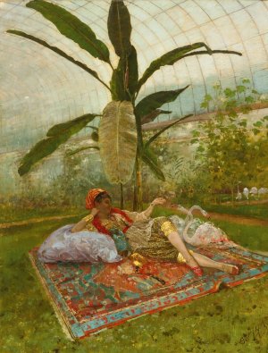 Dans La Serre by Giovanni Battista Filosa Oil Painting