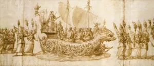 Design for a Festival Entry Detail painting by Giovanni Battista Fontana