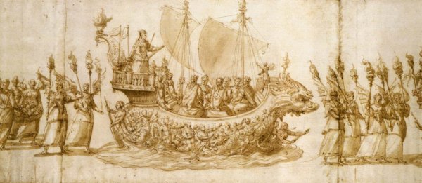 Design for a Festival Entry Detail by Giovanni Battista Fontana - Hand-Painted Oil Painting Reproduction