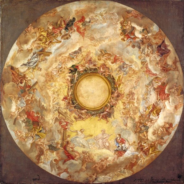 St. Agnes is Received into Heaven  by Giovanni Battista Gaulli - Hand-Painted Oil Painting Reproduction