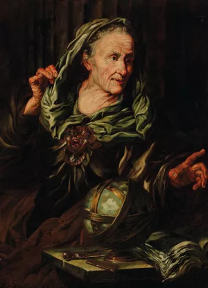 A fortune teller by Giovanni Battista Langetti Oil Painting