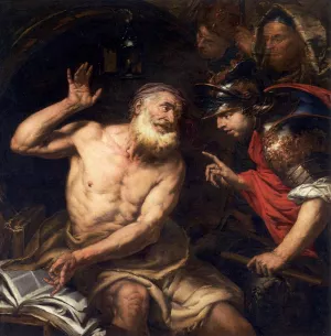 Diogenes and Alexander by Giovanni Battista Langetti Oil Painting