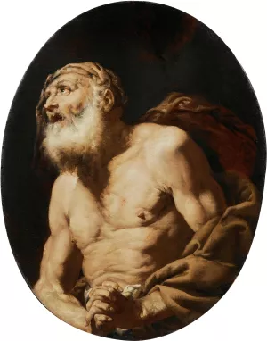 Job by Giovanni Battista Langetti Oil Painting