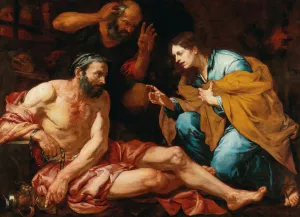 Joseph interpreting dreams by Giovanni Battista Langetti Oil Painting