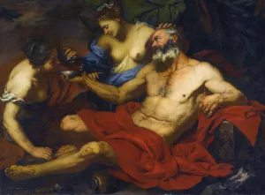 Lot And His Daughters by Giovanni Battista Langetti Oil Painting