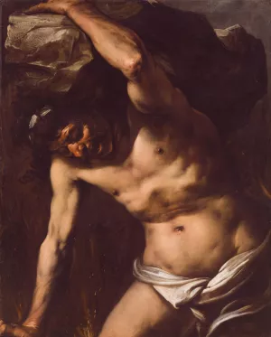Sisyphus by Giovanni Battista Langetti Oil Painting