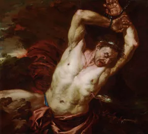 Tityus by Giovanni Battista Langetti Oil Painting