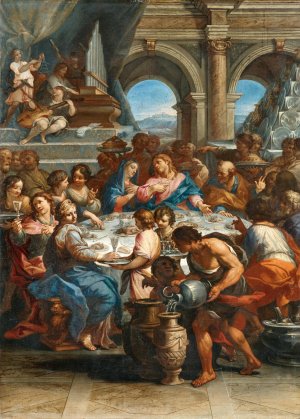 The Marriage at Cana by Giovanni Battista Lenardi Oil Painting
