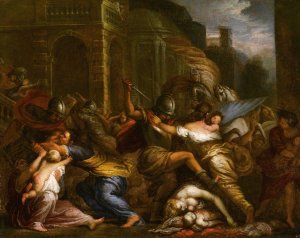 The Massacre Of The Innocents by Giovanni Battista Merano Oil Painting